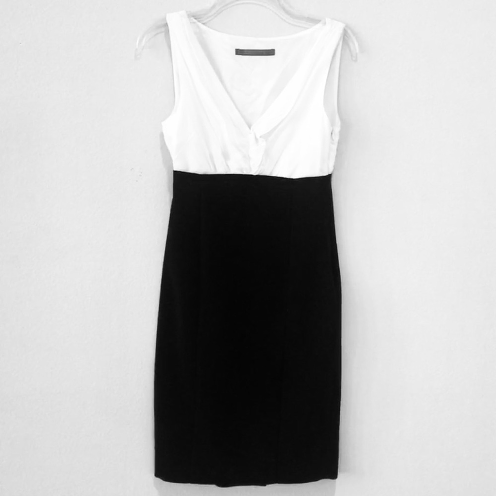 Zara Color Block Deep-V Sheath Dress